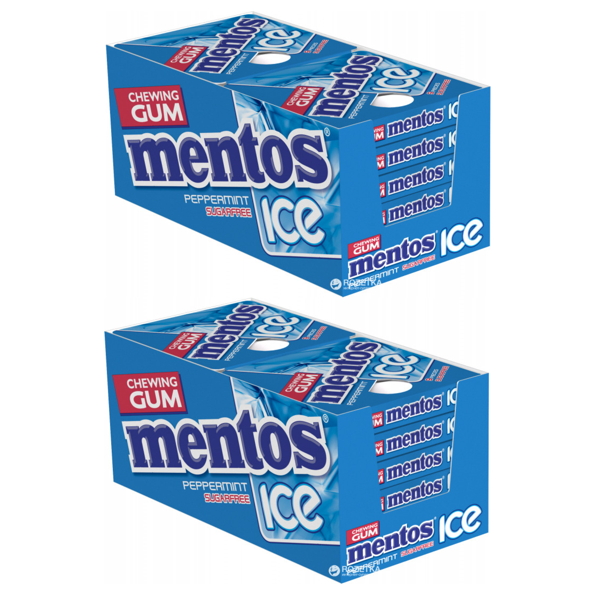 Жевательная резинка Mentos ICE, перечная мята, 24 пачки по 12,9 г - фотография № 2