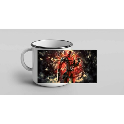 Кружка металлическая эмалированная Дэдпул, Deadpool №2
