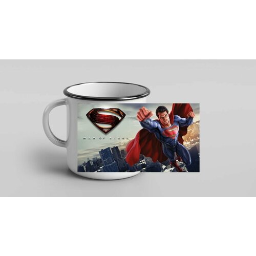 Кружка металлическая эмалированная Супермен, Superman №7