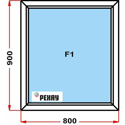 Окно из профиля РЕХАУ GRAZIO (900 x 800) , не открывающееся, 3 стекла