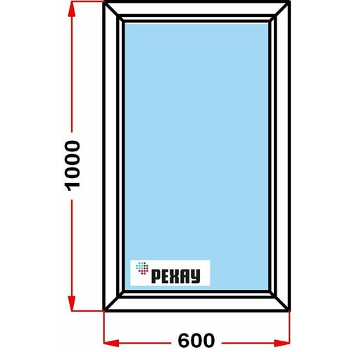 Окно из профиля РЕХАУ GRAZIO (1000 x 600), не открывающееся, 3 стекла
