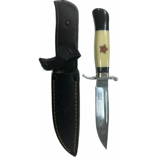 фото Нож финка нквд, кованый сталь, белая русский молот