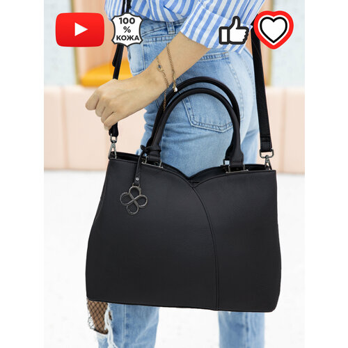 фото Сумка тоут giorgio ferretti, фактура гладкая, черный