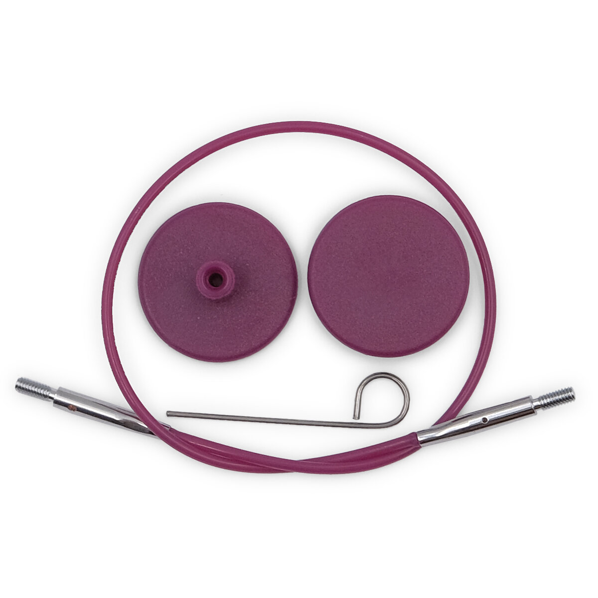 Тросик для съемных укороченных спиц, 20 см, фиолетовый, KnitPro