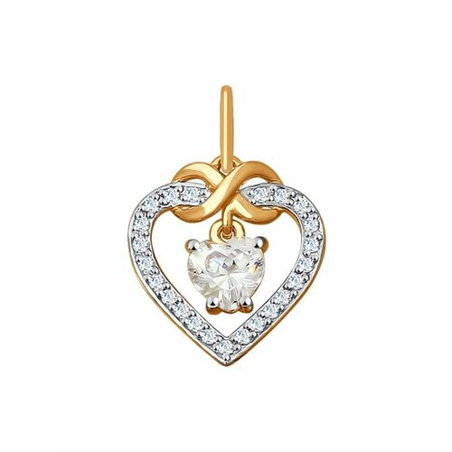 фото Подвеска jewel cocktail, красное золото, 375 проба, фианит