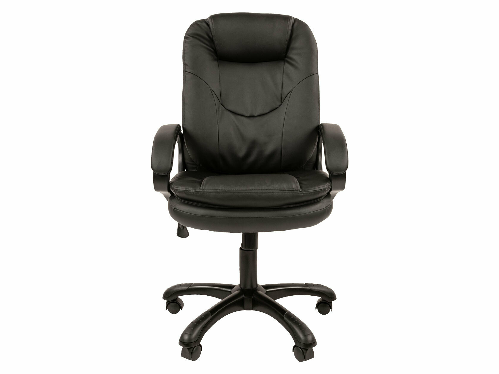 Офисное кресло, кресло руководителя CHAIRMAN 668 в черном пластике, экокожа, черный - фотография № 9