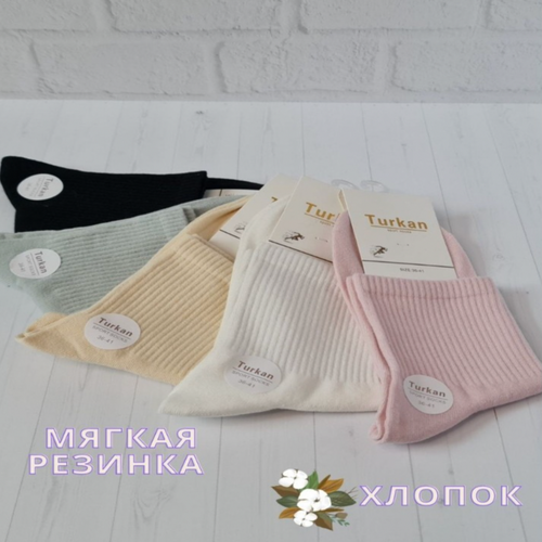 фото Носки turkan, 80 den, 5 пар, размер 36-41, белый, черный, розовый, зеленый, бежевый, бирюзовый