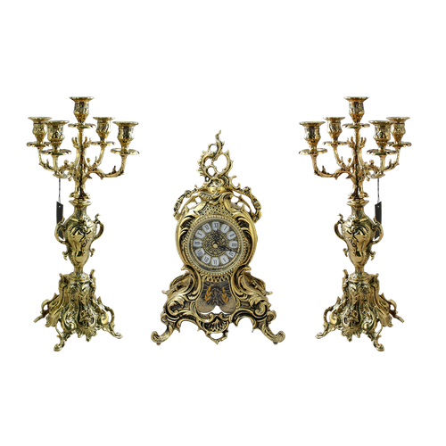 Часы каминные с канделябрами Розамунда