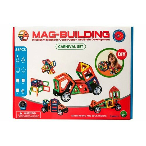 магнитный конструктор mag build веселый городок 75 деталей Конструктор магнитный Mag-Building Carnival GB-W56