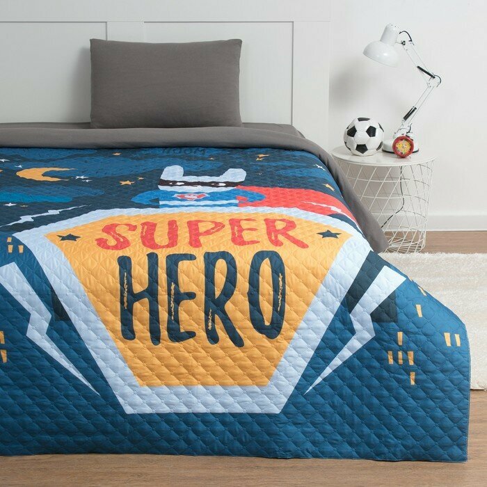 Покрывало Этель 1,5-спальное, Super hero, 145*210 см, микрофибра