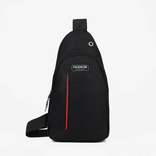 Рюкзак-слинг на молнии, 1 наружный карман, цвет чёрный