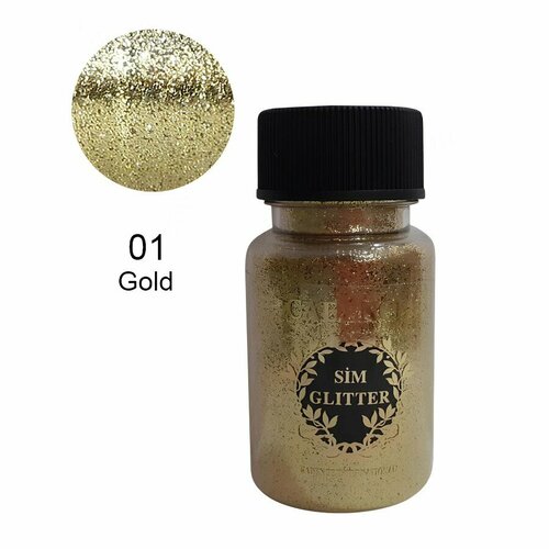 сухие блестки для детского творчества Блестки Cadence Glitter Powder 45 ml, Gold-01