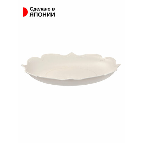 Тарелка десертная из пластика бежевая