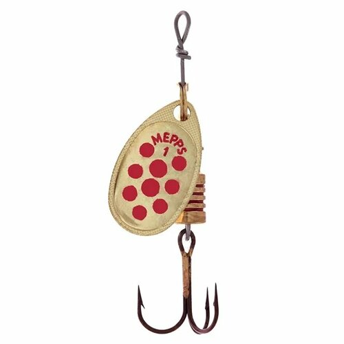 Блесна вращающаяся Mepps COMET PTS, 1, Gold/Red dots, комплект из 1 штука