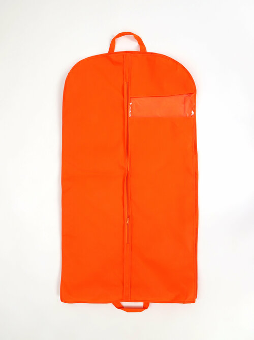 Чехол для одежды, хранение вещей, с ручками и прозрачным окном из спанбонда 110*60 оранжжевый
