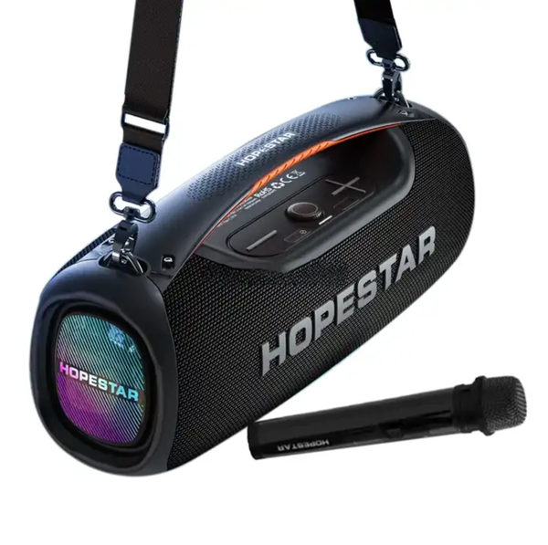 Беспроводная колонка Hopestar A60 100Вт с беспроводным микрофоном Мощность: 100W, черная