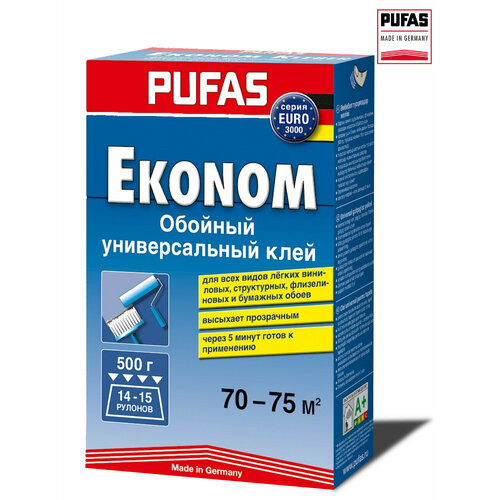 Клей для обоев Pufas N0510 Эконом, универсальный, 500 г.