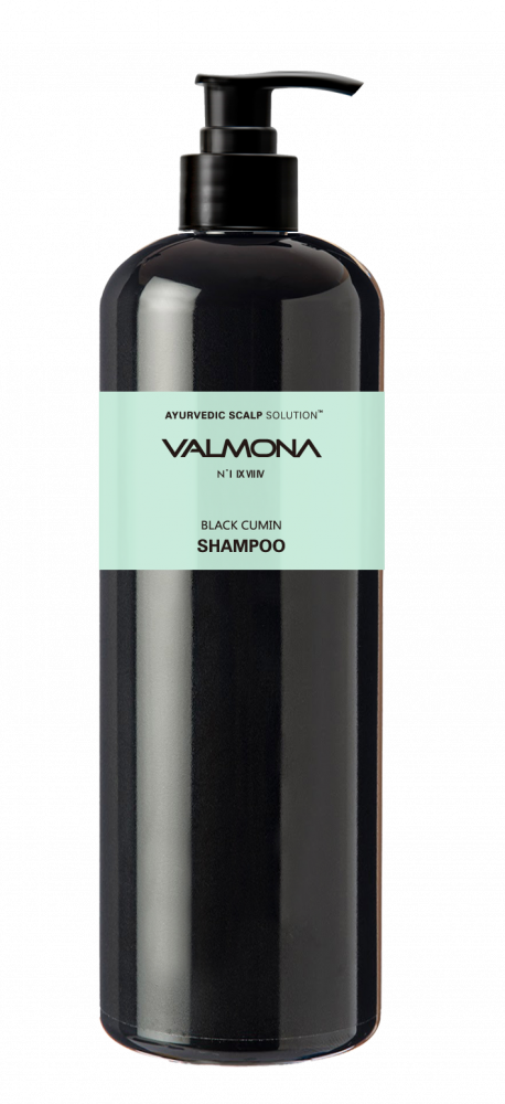 VALMONA Шампунь для волос аюрведа Ayurvedic Scalp Solution Black Cumin Shampoo, 480 мл