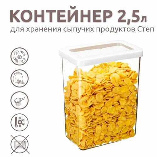 Пластиковый контейнер для сыпучих продуктов Idea "Степ", 2,5 л