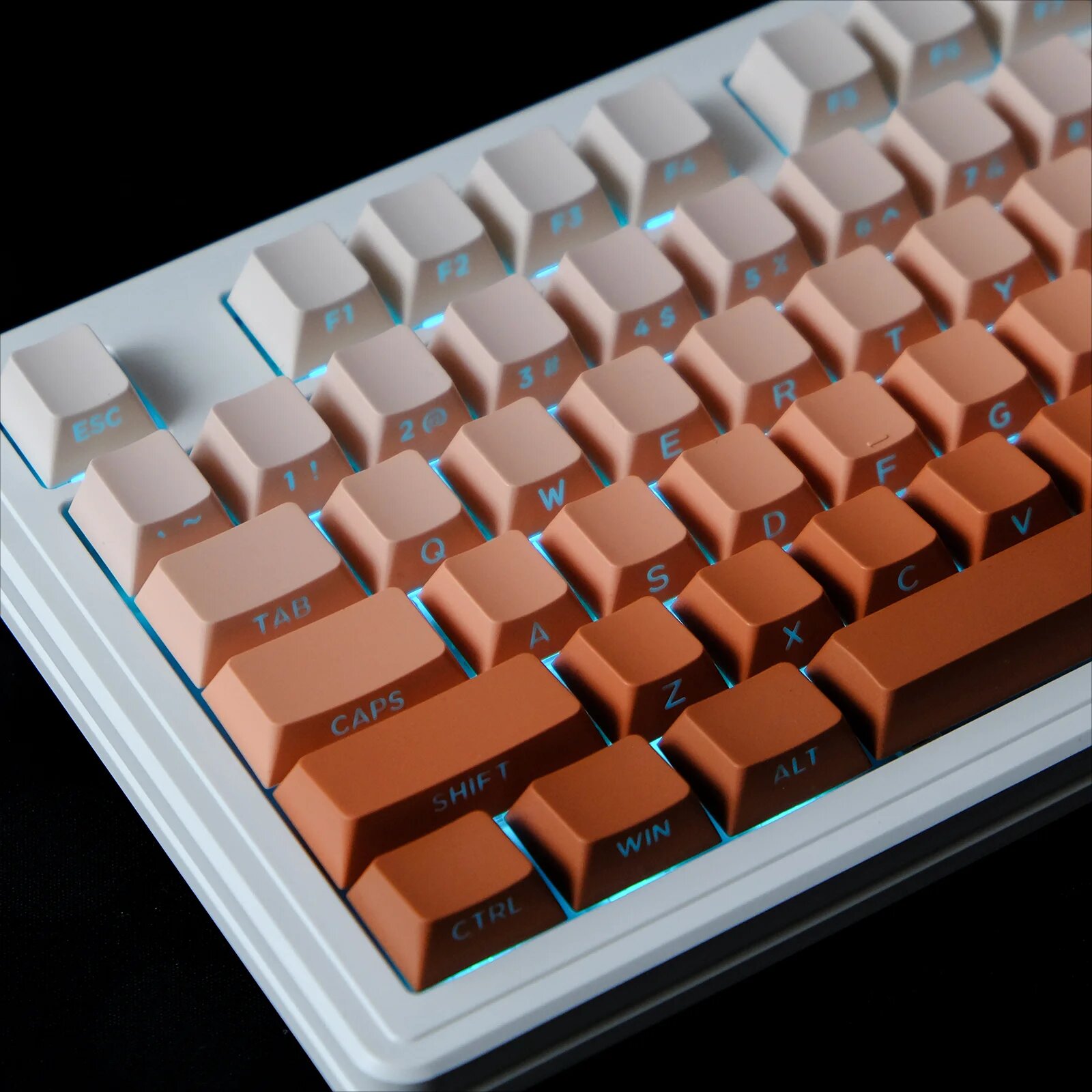 KBDiy серые градиентные клавиши PBT для механической клавиатуры MX, Side-Printed C