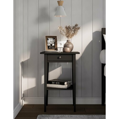 Тумба прикроватная ХемнэсКымор черный46х70см массив сосны 6190₽