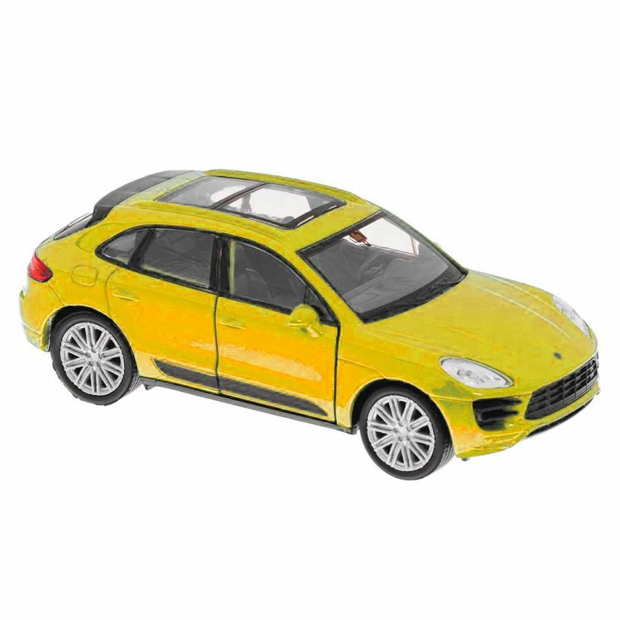 Машинка WELLY 1:38 Porsche Macan Turbo Желтый модель машины 1:38 с пружинным механизмом