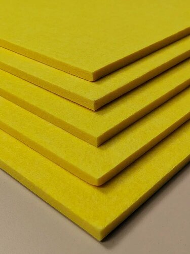Изображение товара Акустический войлок желтый 5 шт, 1200х600х9мм, декоративная панель для стен, Cosca