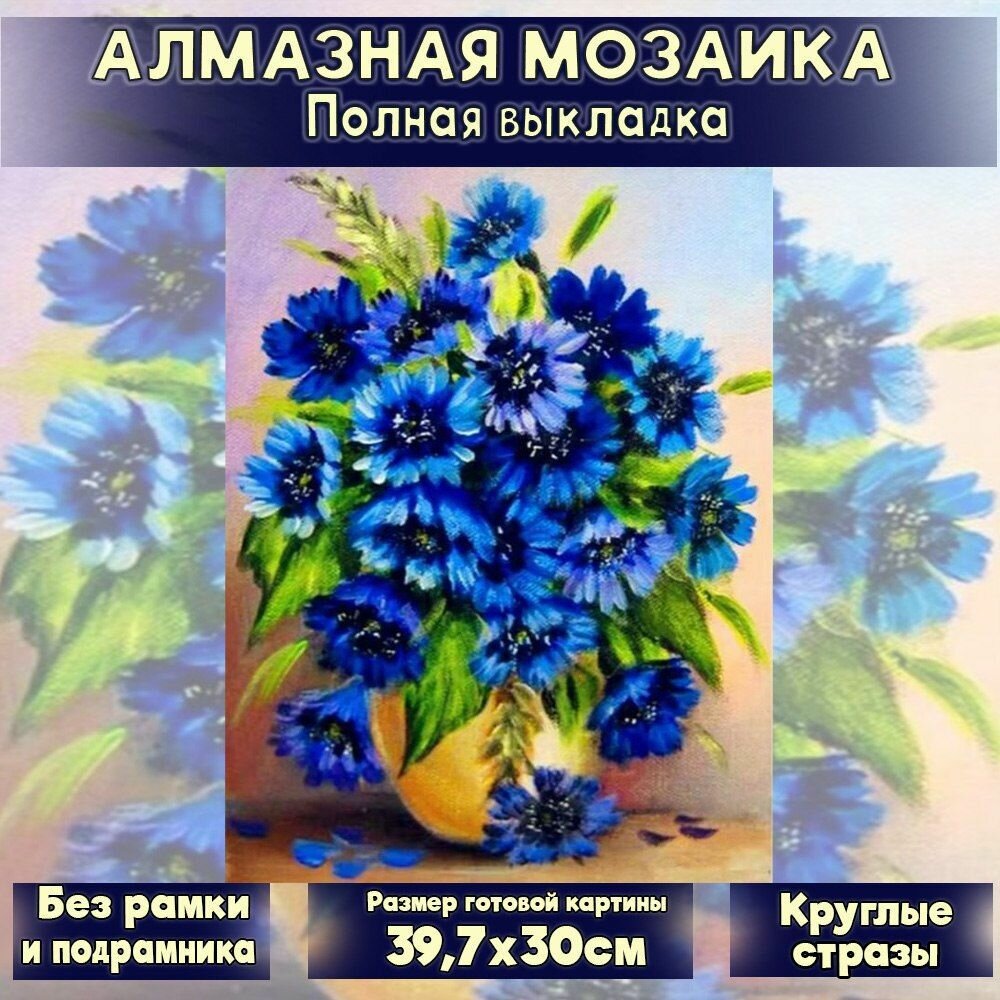 Алмазная мозаика без подрамника и рамки. Картина стразами 