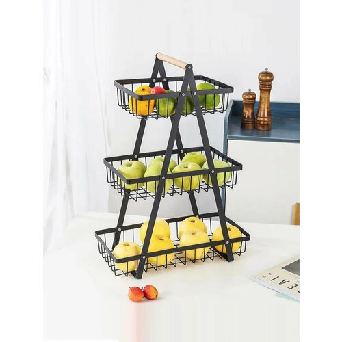 Трехъярусная металлическая фруктовница
