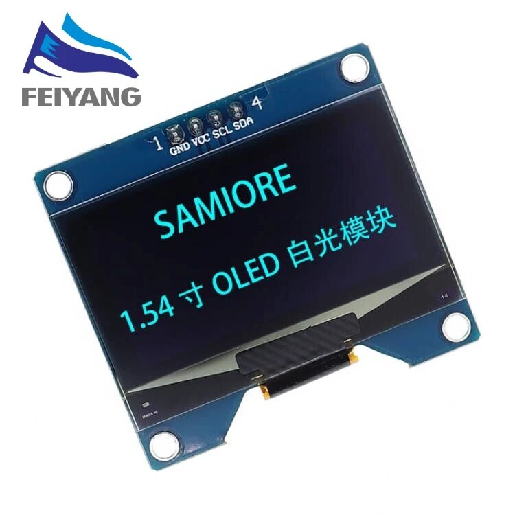 1,54-дюймовый 4-контактный белый синий OLED-экранный модуль SSD1309 Drive IC, совместимый с интерфейсом CH1116 SPI 128*64, 4PIN Blue