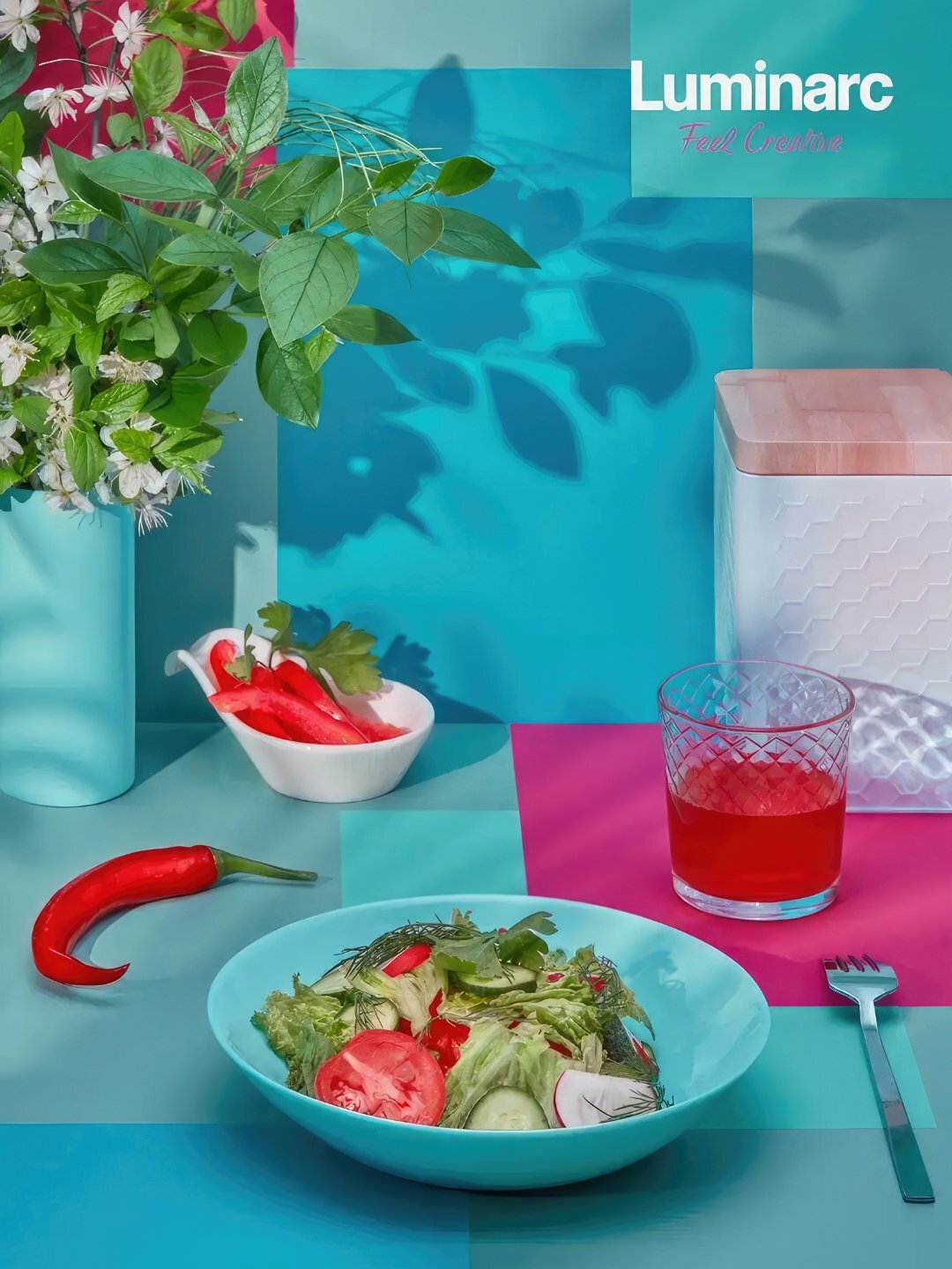 Тарелки глубокие Luminarc Zelie Light Turquoise, 20 см, 6 шт — фото 1