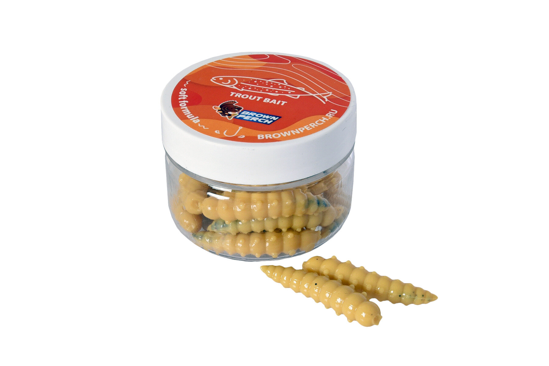 Силиконовая приманка BROWN PERCH Bark beetle Larva 45 mm цвет FS607 (12шт)