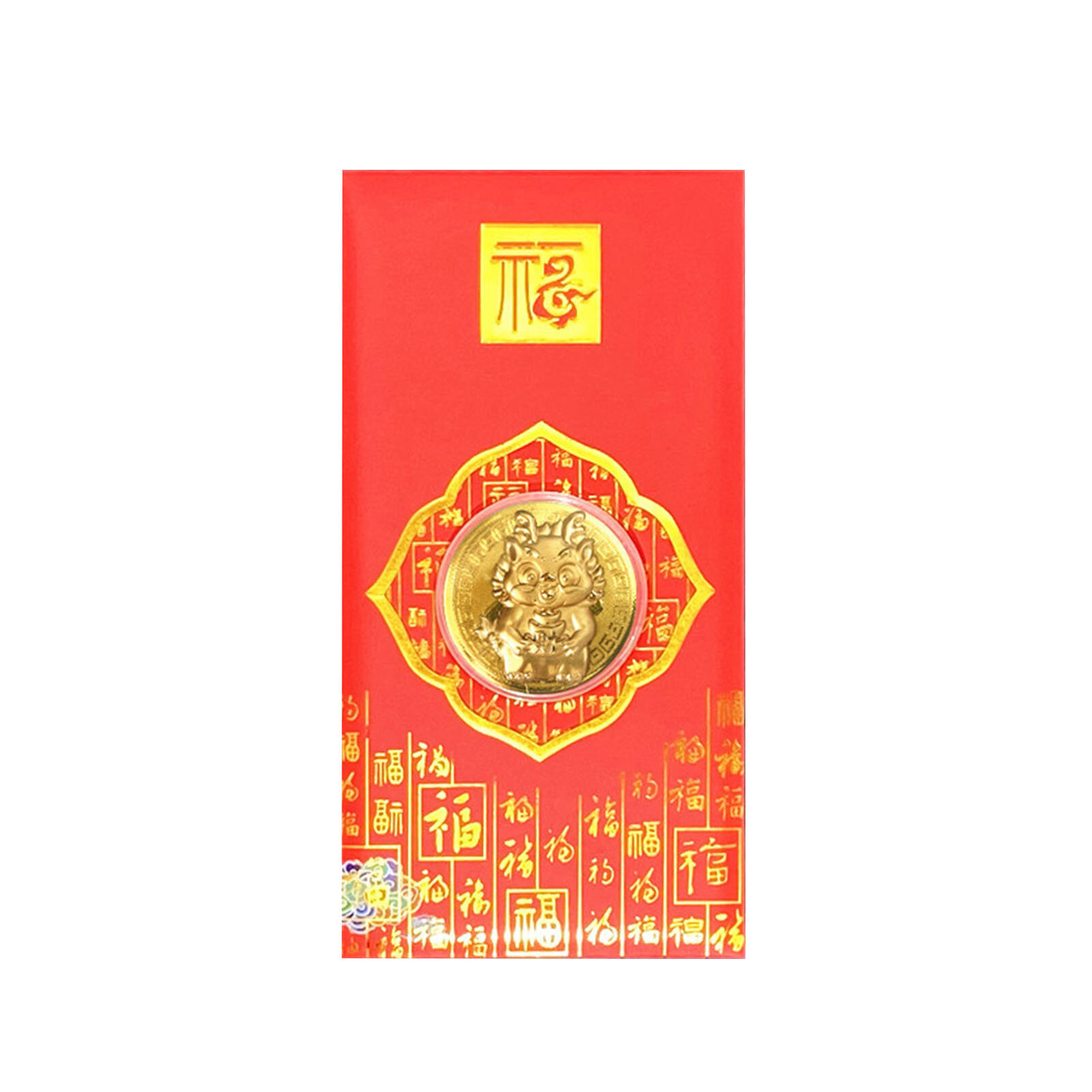 Китайская красная конверт Год Dragon Gold Foil Lucky Red Packet для весеннего фестиваля Новый год