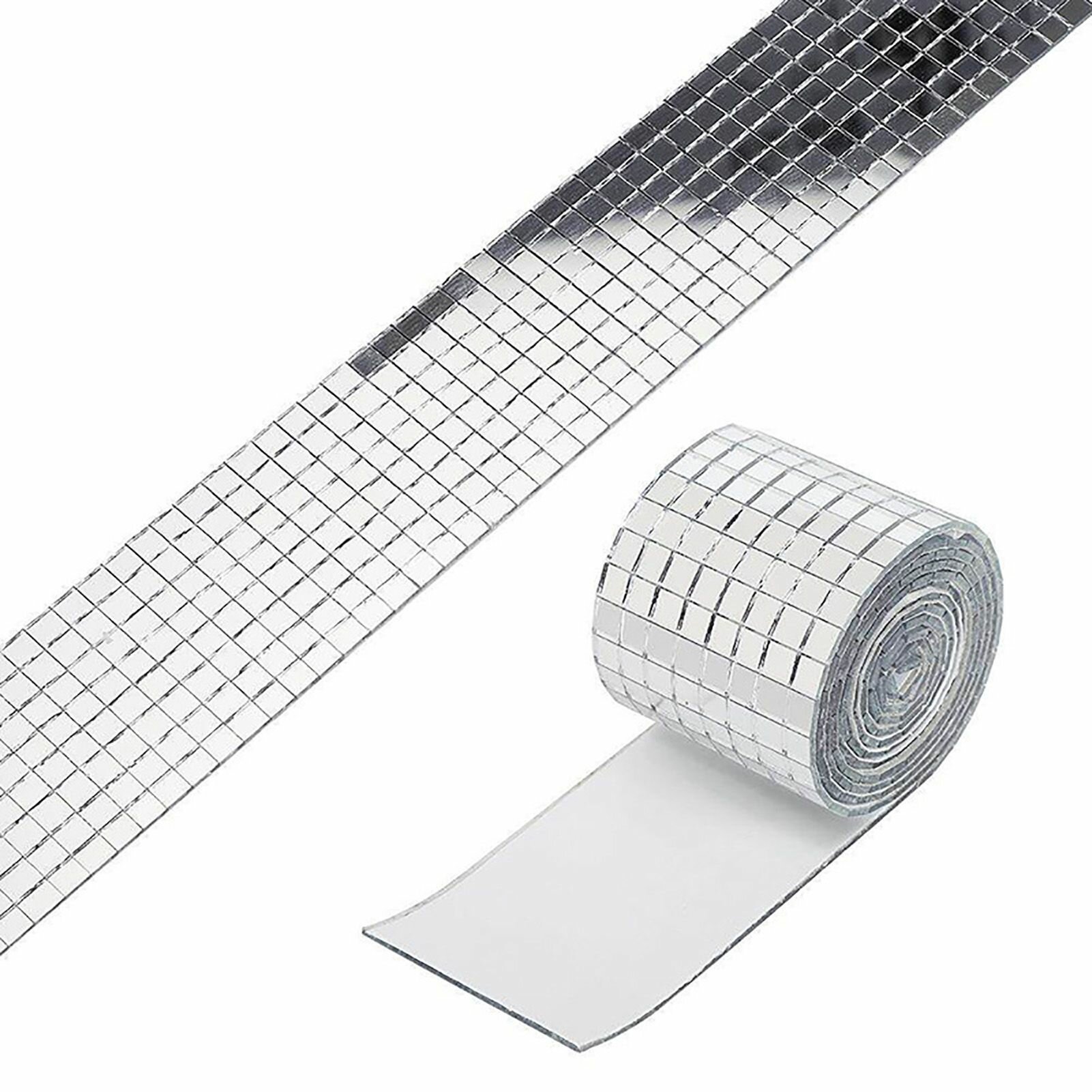 Зеркальная мозаика из 3-х акриловых самоклеящихся плиток серебристая 4x100 см гибкие зеркальные наклейки для рукоделия и декора своими руками