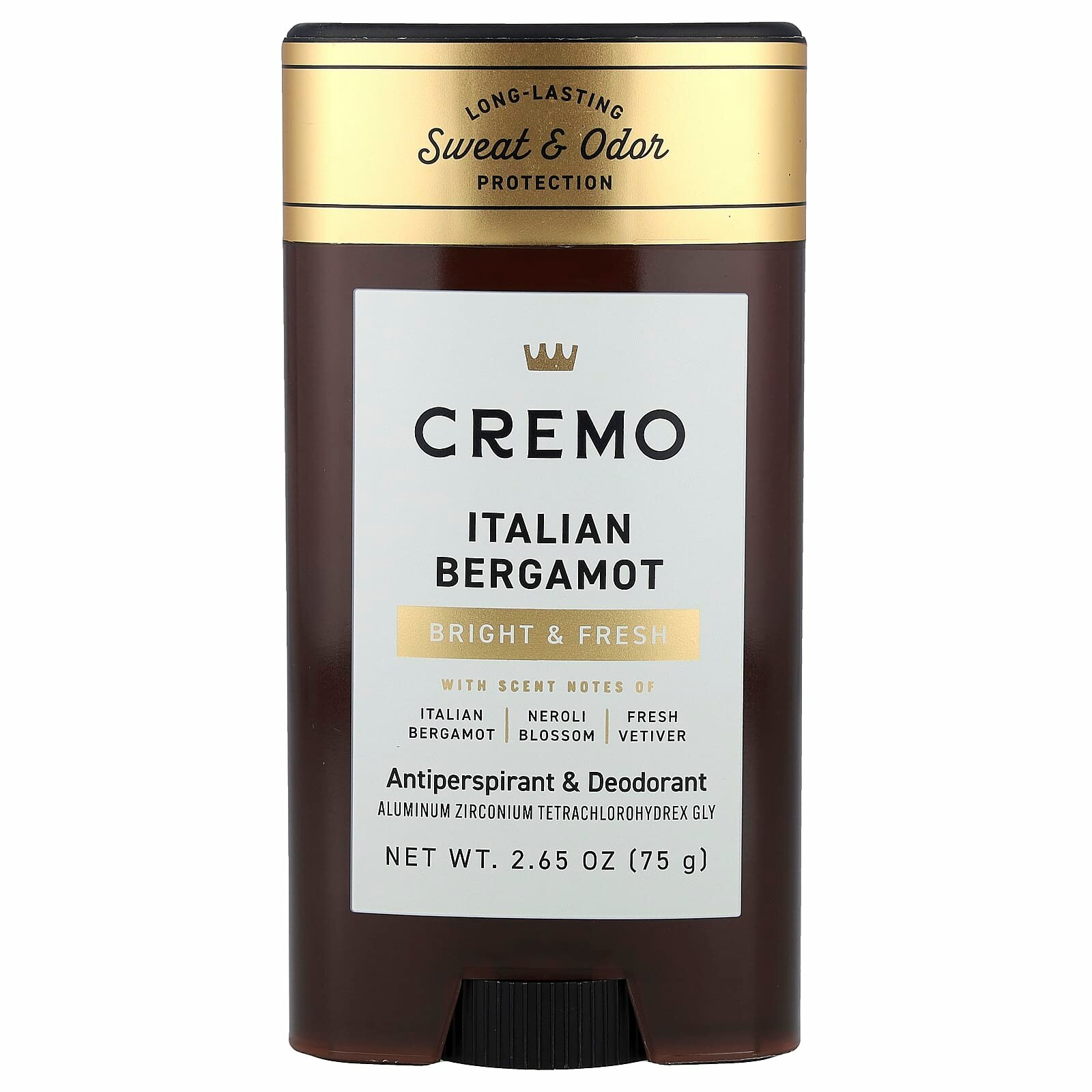 Cremo, Дезодорант и антиперспирант, итальянский бергамот, 75 г (2,65 унции)