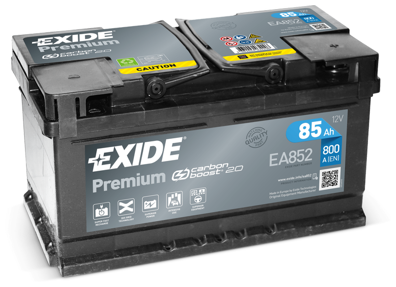 Аккумулятор автомобильный Exide Premium EA 852 6СТ-85 обр. (низкий) 315x175x175