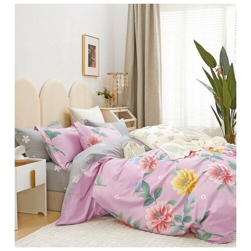 Постельное белье Мадлен Шуя Текстиль сатин 2,0-спальный пододеяльник и наволочка на молнии