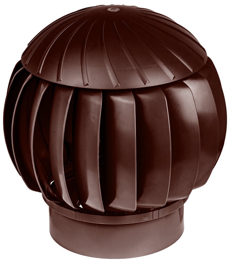 Ротационная вентиляционная турбина Нанодефлектор РВТ-160, для вытяжной и кровельной вентиляции, диаметр 160 мм, цвет коричневый - фотография № 1