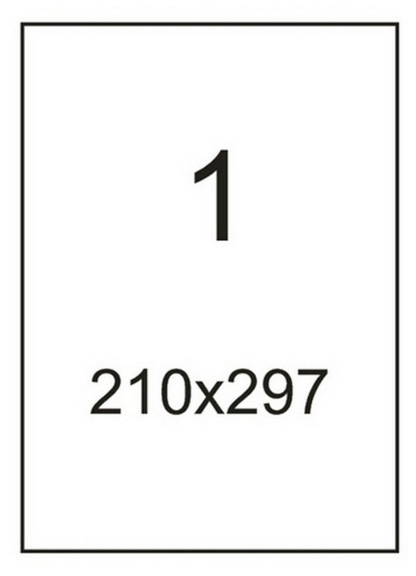 Этикетки самоклеящиеся Office Label эконом 210х297 мм белые (1 шта на л А4, 50 л в уп) 1222157