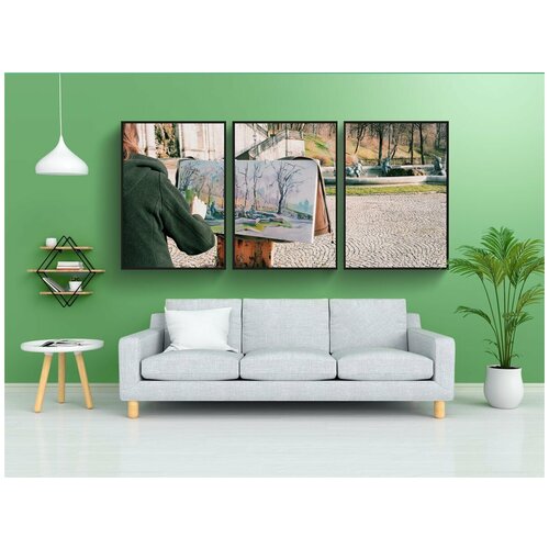 фото Набор модулных постеров для интерьера "вена, художник, фонтан" 60x90 см. в тубусе, без рамки lotsprints