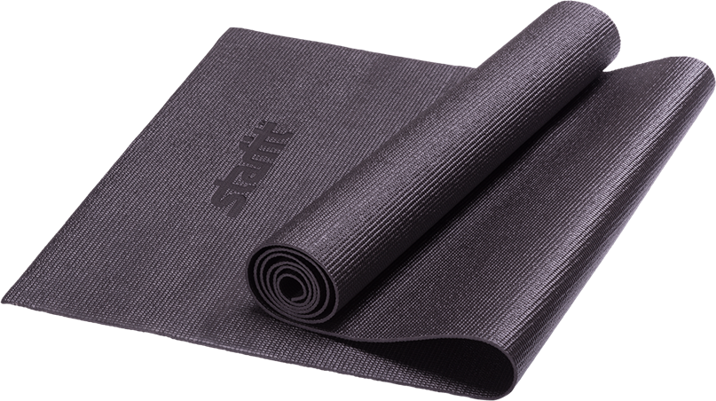 Коврик для йоги и фитнеса STARFIT FM-101 PVC, 0,3 см, 183x61 см, черный