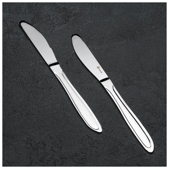 Нож столовый Вираж h=20 см цвет серебряный