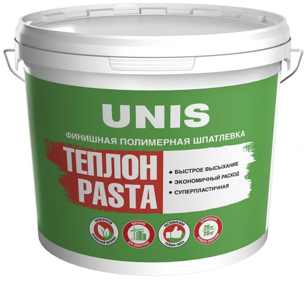 Готовая полимерная шпатлевка UNIS Pasta теплон - фотография № 1