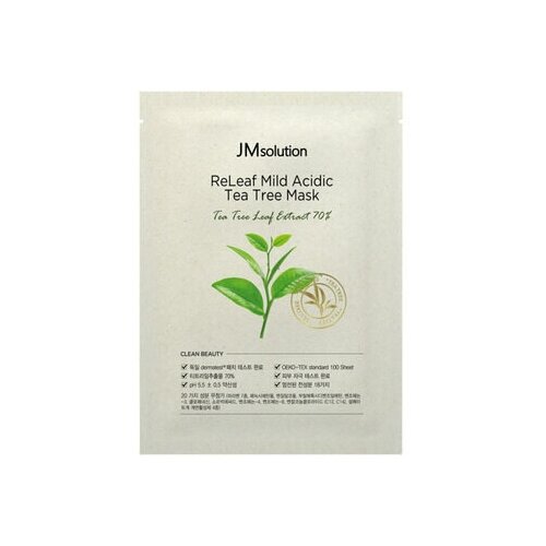 Купить JMsolution Тканевая маска для лица противовоспалительная с чайным деревом /JMsolution Releaf Mild Acidic Tea Tree Mask, 1 шт.*30 мл, JM Solution
