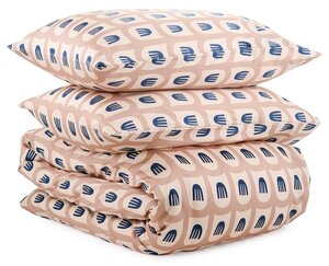 Фото Комплект постельного белья двуспальный из сатина бежево-розового цвета с принтом Blossom time из кол