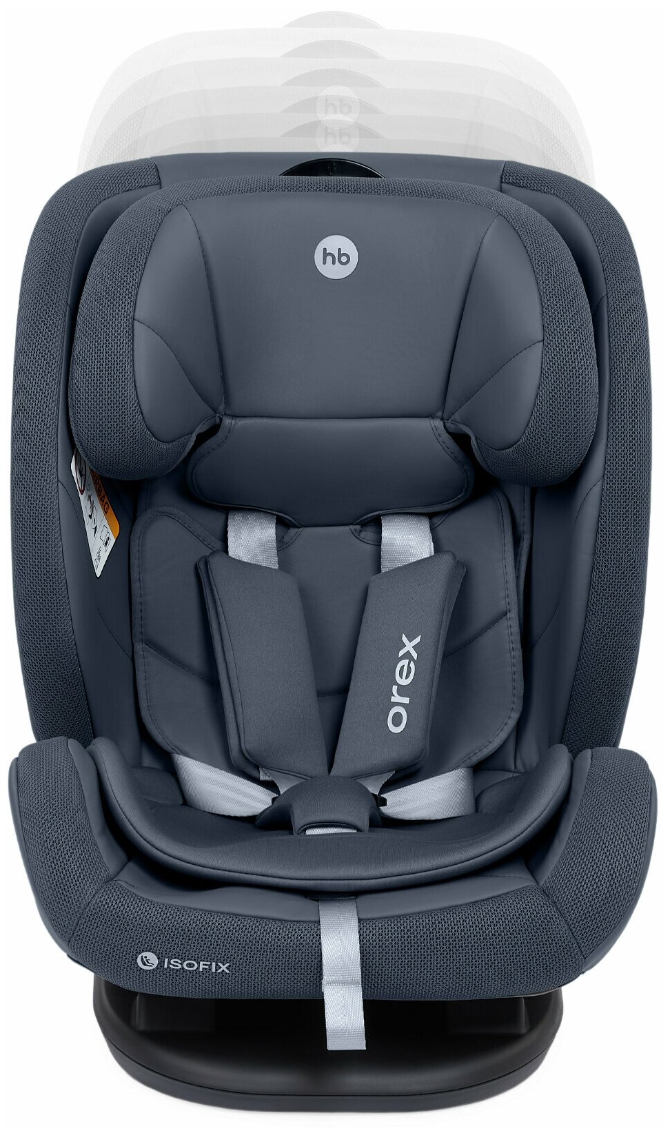 Автокресло детское от 0 до 12 лет Orex Happy Baby группа 0+/1/2/3 (до 36 кг), крепление Isofix, Top Tether, KD06, темно-синий