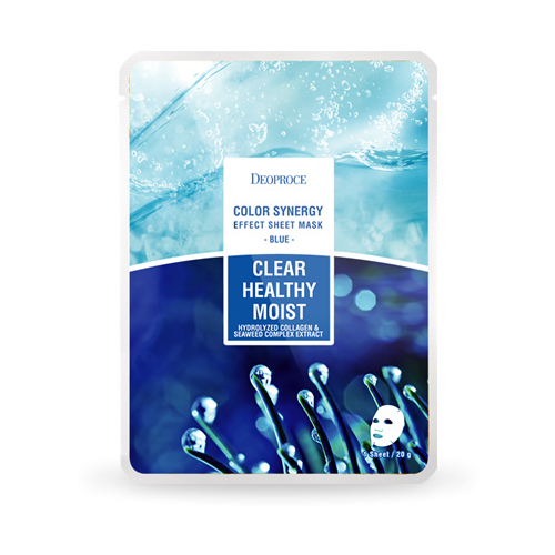 Купить Набор 4 шт. Deoproce Маска для лица с морским коллагеном COLOR SYNERGY EFFECT SHEET MASK BLUE (4Х20гр)