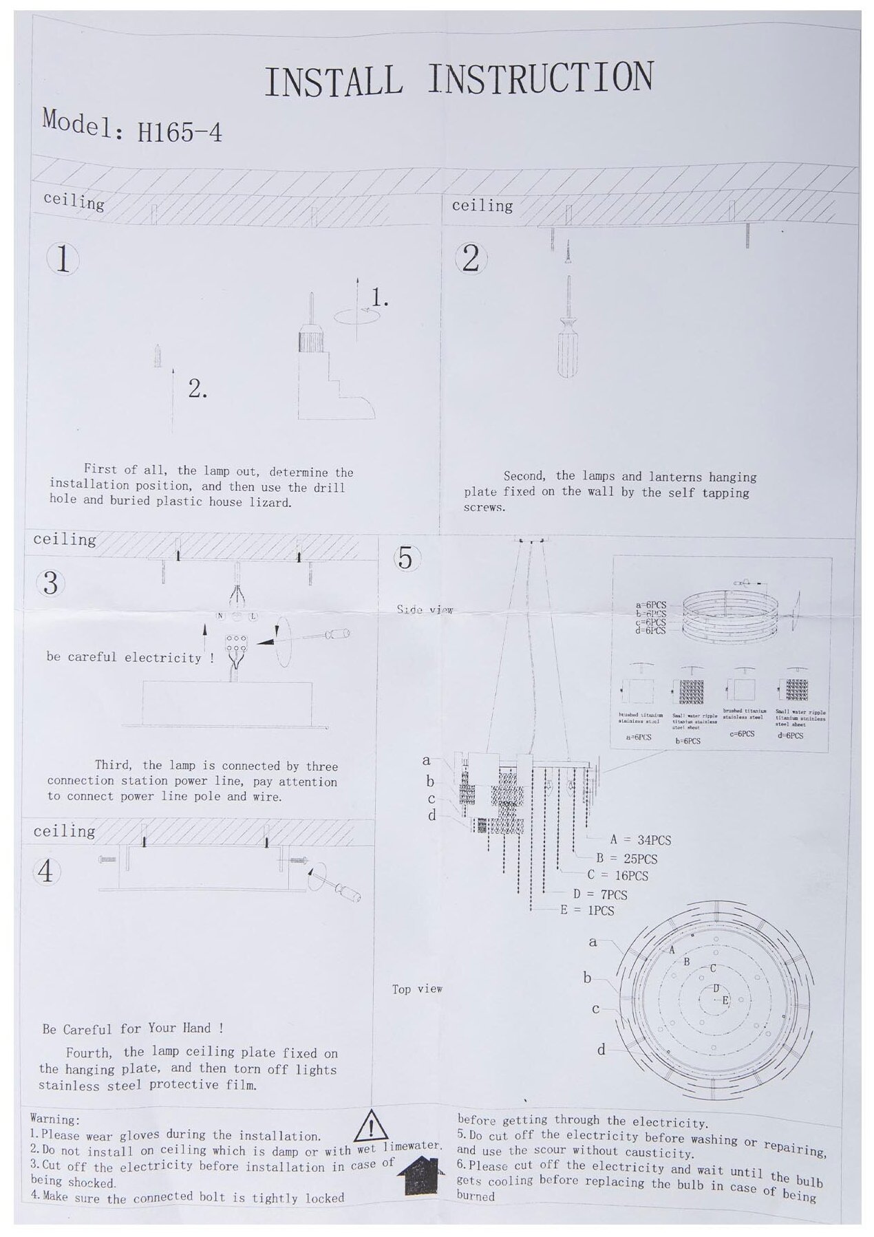 Подвесная люстра Hiper Gloria H165-4