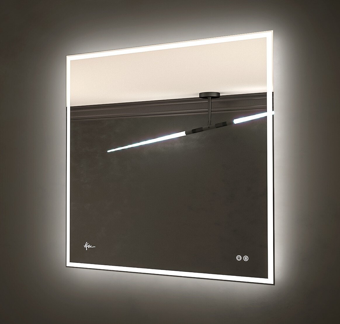 Зеркало с лед подсветкой Neapol 70*80 см влагостойкое зеркало в ванную комнату с сенсорным выключателем LED подсветки и функцией антизапотевания