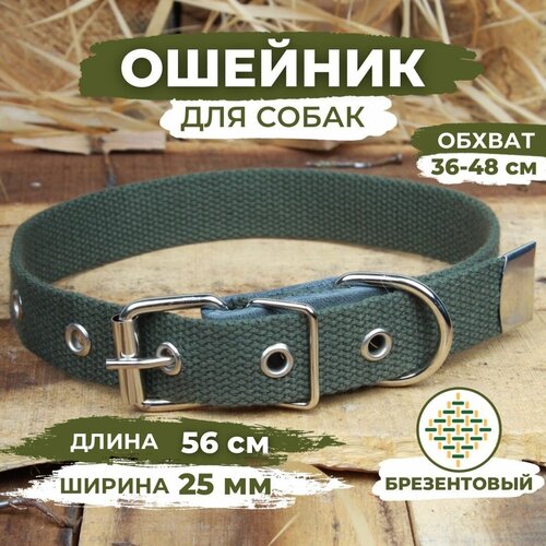 Ошейник для собак брезентовый, Обхват 37-50см, Длина 58см, Ширина 25мм